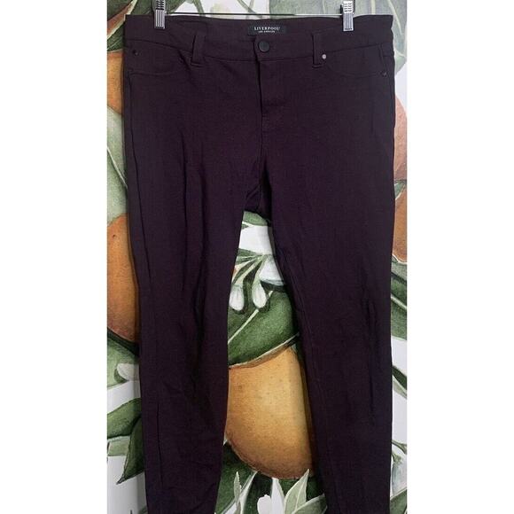 Liverpool 14W Purple Jaqueline Skinny Ankle Pants Viscose Blend Stretchy - Picture 1 of 6